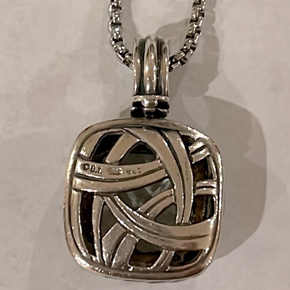 David Yurman Prasolite & Diamond Albion Pendant - Picture 5 of 5
